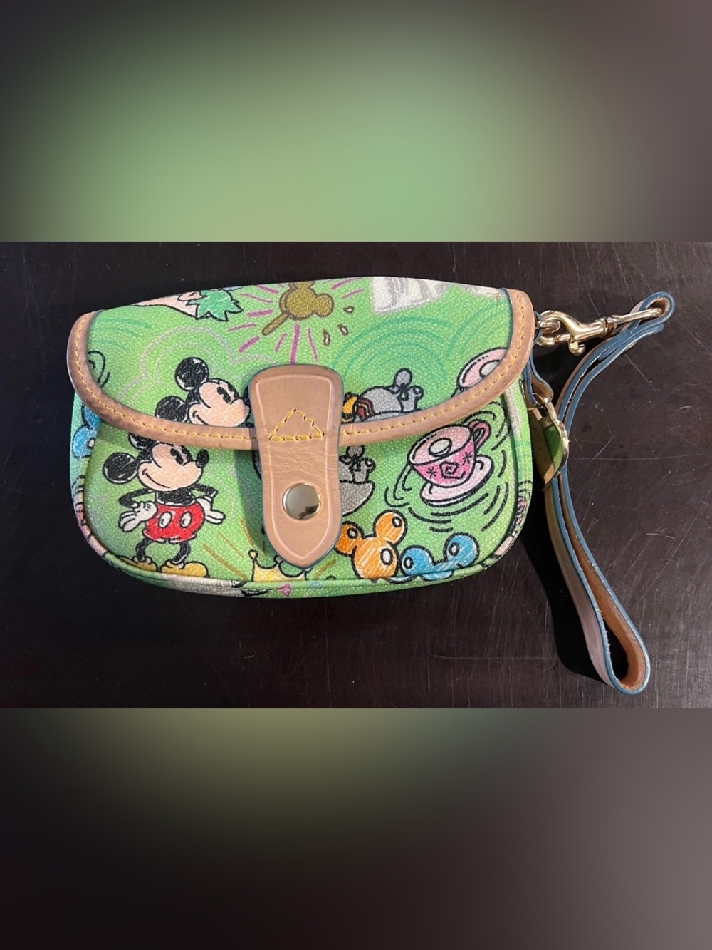 Green Disney-themed Wristlet dooney & bourke